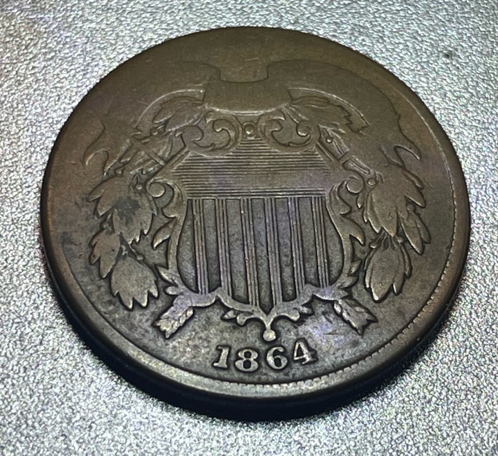 1864-2-Cent-Piece-With-Rotated-Reverse